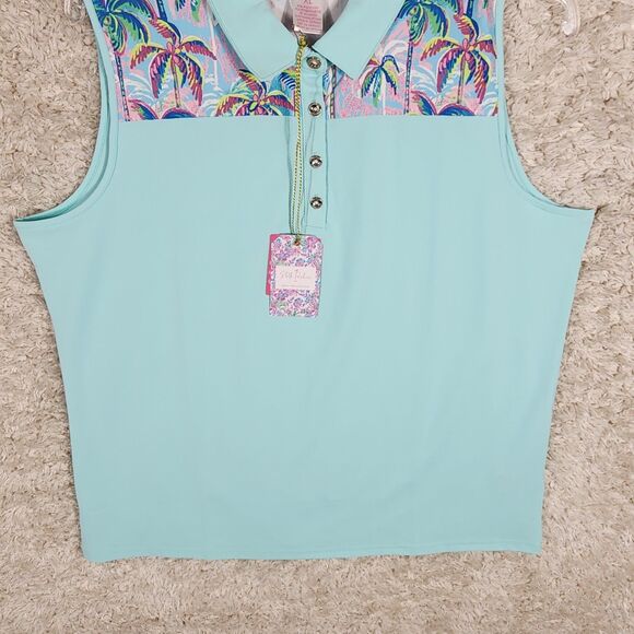 Stella Parker Golf Collection Polo Shirt Womens XL Palm Tree Sleeveless Top - Picture 5 of 9